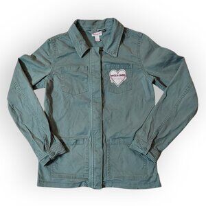 Cat & Jack Green Girls' Patch Utility Coat Jacket Weekends Forever Sz XL 14/16